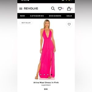 revolve super down pink loose dress, didn’t fit me right!